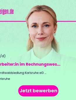 Mitarbeiter:in im Rechnungswesen (d/m/w) - Karlsruhe