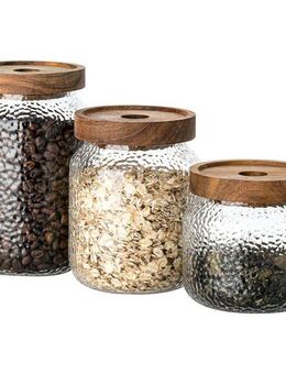 Mulex Vorratsglas Mulex Aufbewahrungsgläser Set Visby, Borosilikatglas, (Set, 3-tlg), hochwertige Vorratsgläser inkl. Deckel von Mulex