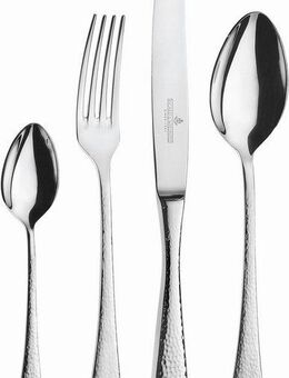 Picard & Wielpütz Solingen Besteck-Set MIA (24-tlg), 6 Personen, Chromnickelstahl 18/10, Hammerschlag-Optik, im Geschenk-Karton