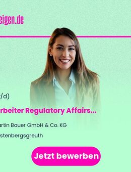 Mitarbeiter Regulatory Affairs - Food (m/w/d) befristet auf 3 Jahre - Vestenbergsgreuth