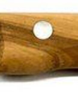 Olivenholz-erleben Gemüsemesser mit gerader Edelstahl-Klinge und Olivenholzgriff, rostfreie Edelstahlklinge Länge 13 cm, Olivenholzgriff