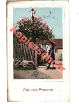 Alte Grußkarte „Fröhliche Pfingsten“, gelaufen 1912 - Landsberg