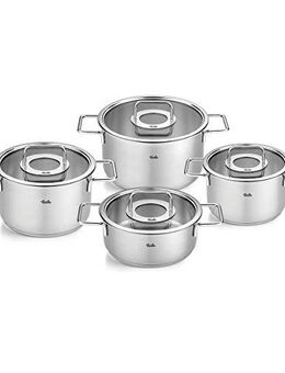 Fissler Topf-Set Fissler Pure Collection, Edelstahl 18/10 (Set, 4-tlg., Kochtopf 16/20/24 + Bratentopf 20cm), Made in Germany