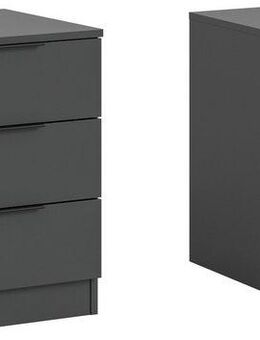 Home affaire Nachtkommode Skarde 2 Nachttische, jeweils Breite: 45 cm (Set, 2 St., Sie bekommen 2 Nachttische im Set), Skarde, 2er Set Nachtkommoden, 3 Schubkästen, anthrazit