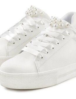 LASCANA Sneaker mit Perlen, Schnürhalbschuhe, Freizeitschuhe, VEGAN