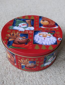 Blechdosen Blechteller Weihnachten bunt multicolor - Niddatal