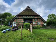 Historisches Fachwerkhaus mit Reetdach (4 WE+Carport) auf 4.681 m² Grundstück in 19217 Thandorf - Thandorf