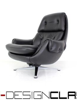 wie neu! Gustav Thams Vintage Egg Lounge Chair Mid Century Sessel Wipp-Mechanik, Leder Aluminium poliert, - Hamminkeln Zentrum
