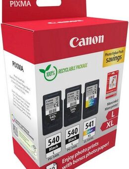 Canon PG-540L x2/CL-541XL Photo Value Pack Tintenpatrone (Packung, 3-tlg)