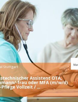 Operationstechnischer Assistent OTA, Pflegefachmann/-frau oder MFA (m/w/d) für die OP-Pflege Vollzeit / Teilzeit - Stuttgart