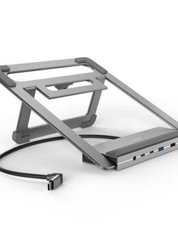 Hama Laptop-Dockingstation USB-C Docking Station, Stand Notebook Halterung 12Ports für Laptop, 4x USB-A, 3x USB-C,2x HDMI, 1x DisplayPort, 1x LAN, 1x 3,5mm Audio Aux