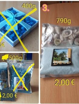 Deko Sand, Muscheln, Glitzer-Granulat, blau - Immenhausen
