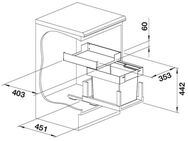 Blanco Mülltrennsystem Select II SODA, Kunststoff, Stahlblech, 600 mm Untermass