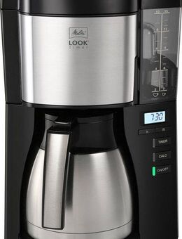 Melitta Filterkaffeemaschine LOOK® Therm Timer 1025-18 schwarz, 1,25l Kaffeekanne, Papierfilter 1x4