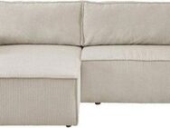 Home affaire Ecksofa SHERWOOD Schlafsofa 267 cm, L-Form, Schlaffunktion mit Bettkasten (210x136 cm), Cord, Vintage, Samtvelours