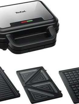 Tefal Sandwichmaker SW383D Ultracompact 3-in-1 Sandwich-Waffel-Panini Kombigerät, 700 W