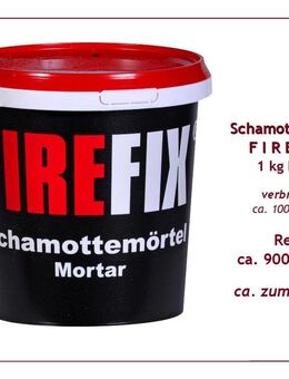SCHAMOTTEMÖRTEL, Mortar, FIREFIX, 1 kg Eimer, ca. 900 Gramm, ca. nur zum 1/2 Preis. - Krummhörn