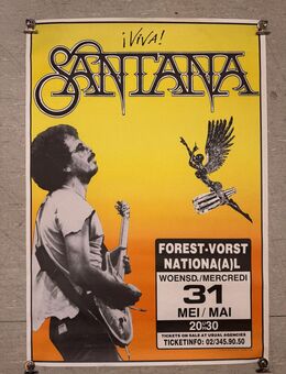 Viva Santana original Konzert Plakat 1989 seltene Version Brüssel - Köln