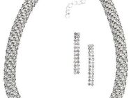 Firetti Ohrring und Ketten Set Strass-Schmuckset, edel, elegant und glamourös (Set, 3-tlg), mit Glasstein
