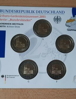 5 x 2 Euro Gedenkm.BRD 2011 Länderserie Nordrhein-Westfalen "Kölner Dom" St,Neu,OVP im Blister - Büren
