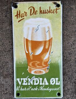 Altes Bier Emailschild Emaille ReklameSchild Vendia Ol Türschild - Köln