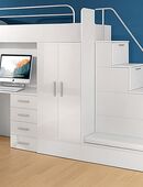 Stylisches Hochbett mit Schreibtisch & Treppenkommode – 150 € (Festpreis) in 09131