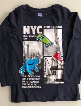 Kinder Jungen Bluse Langarm Longsleeve Marineblau Bunt Dino Skateboard Gr. 98, 100% Baumwolle neu mit Etikett, Marke: dopodopo - Albstadt