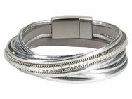 Firetti Wickelarmband im Metallic Look, mit Glasstein