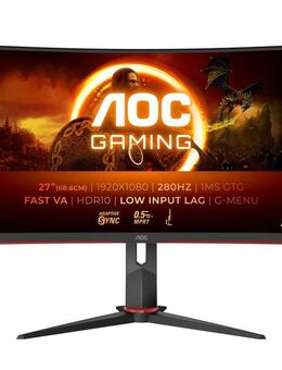 AOC C27G2Z3/BK Curved-Gaming-Monitor (68,6 cm/27 ", 1920 x 1080 px, Full HD, 0,5 ms Reaktionszeit, 280 Hz, VA LED)