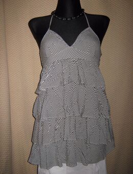 NEU * Edel * ausgefallen * Salsa Style * Streifen * Neckholder * Träger * Baby- Doll * Blusen TOP "H&M" Gr. 36- 38/ S * schwarz * weiss * black and withe * - Riedlingen