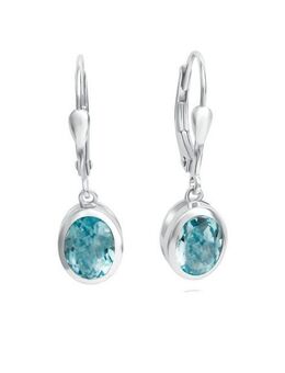 CELESTA Paar Ohrhänger 925 Silber mit echten Blautopasen (beh)