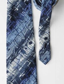 Krawatte, blau-schwarz-weiß meliert. Made in Italy by Romagnoli - Münster