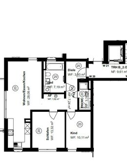 Neubau Erstbezug! 3-Zimmer-Wohnung mit Balkon - Nürnberg