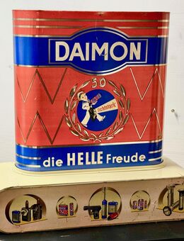 1952 Reklame Blechschild Daimon Batterien Verkaufsdisplay Ständer - Köln