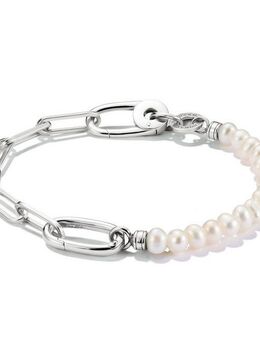 THOMAS SABO Charm-Armband Charm Club Connect: Perlen und Paperclip mit einem Connect Link, mit Süßwasserzuchtperle