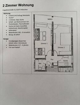 Helle 2 Zimmer Wohnung, München Fürstenried inkl. absperrbare Einzelgarage - München