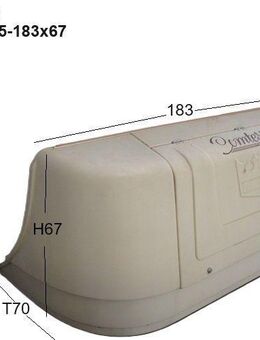 Tabbert kompletter Gaskasten mit Gaskastendeckel gebr. vom 515 Comtesse ca 183 x 67 Sonderpreis - Bugfrontdeckel / Bugklappe / Gasklappe / Flaschenkastendeckel / Flaschenkastenabdeckung - Schotten Zentrum