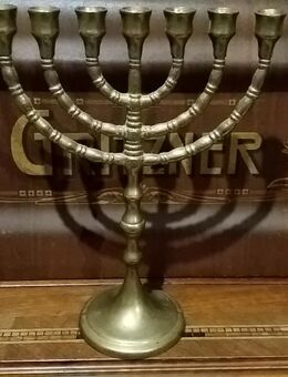Menora Siebenarmiger Leuchter Kerzenständer Israel Messing massiv - Karlsbad