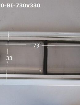Chateau Wohnwagenfenster 73 x 33 geb. mit Rollo/Fliegengitter SCHIEBEFENSTER (zB Chateau 350) Schiebescheibe - Schotten Zentrum