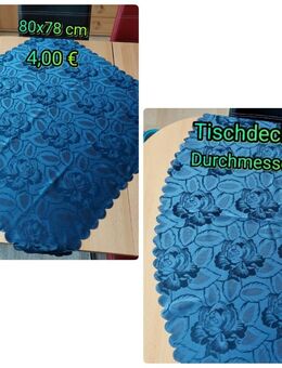 Tischdecke, rund + eckig, blau, 4 Bilder - Immenhausen