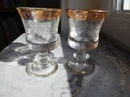 Murano Medici 2 Sherry Gläser mit Schliff Goldrand Handarbeit aus Italien zus. 4,- - Flensburg