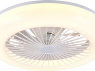 Reality Leuchten LED Deckenleuchte MORA mit Ventilator, Deckenventilator mit Licht inkl Fernbedienung, Ventilatorfunktion, LED fest integriert, warmweiß - kaltweiß, 3 Geschwindigkeiten Timer Vor- & Rücklauf LED dimmbar CCT Nachtlicht