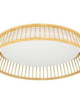 EGLO Deckenleuchte LUPPINERIA, LED fest integriert, Warmweiß, Deckenlampe, Kunststoff in Weiß und Bambus in Natur, Lampe, Ø 45 cm