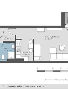 Erstbezug in Citynaher Wohnlage - hochwertige 1 Raum Wohnung mit Balkon und separater Küche - Leipzig