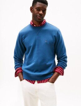 Tommy Hilfiger Sweatshirt ESS SEASONAL FLEECE CREWNECK mit Rundhals und Stickerei unifarben, casual, regular fit, Baumwollmix, Rundhals
