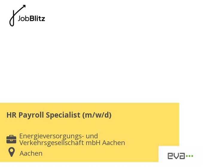 HR Payroll Specialist (m/w/d) - Aachen