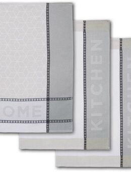 Dyckhoff Geschirrtuch HOME / KITCHEN, Maße je Tuch ca. 50x70 cm, (Set, 6-tlg), mit zwei verschiedenen Motiven