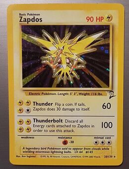 Pokémon Karte Zapdos Holo von 1999-2000 perfekter Zustand- Rarität - Essen