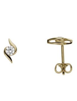 Firetti Paar Ohrstecker Schmuck Geschenk Gold 333 Ohrschmuck Solitär, mit Zirkonia (synth)