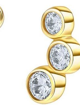 Firetti Paar Ohrstecker Schmuck Geschenk, Ohrringe Triologie, Gold 333, mit Zirkonia (synth)
